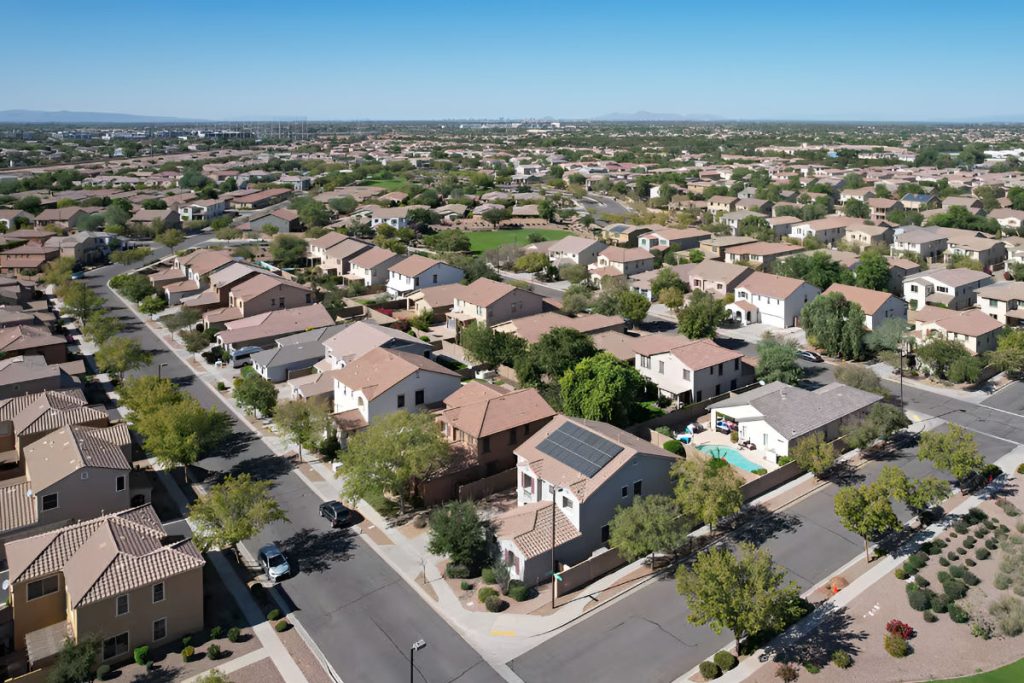 Lyon's Gate in Gilbert AZ aerial view